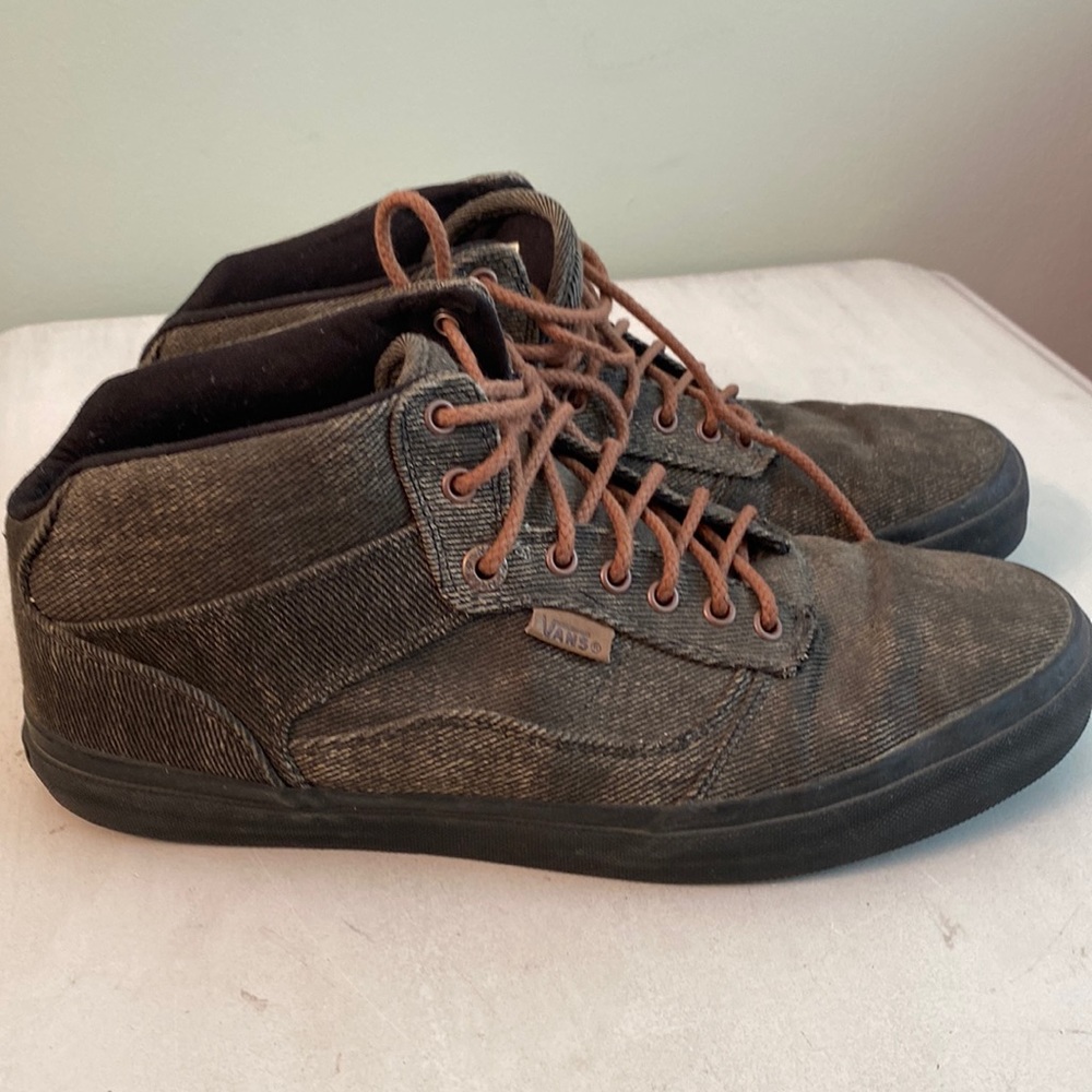 Vans dark distressed khaki/ grey shoes